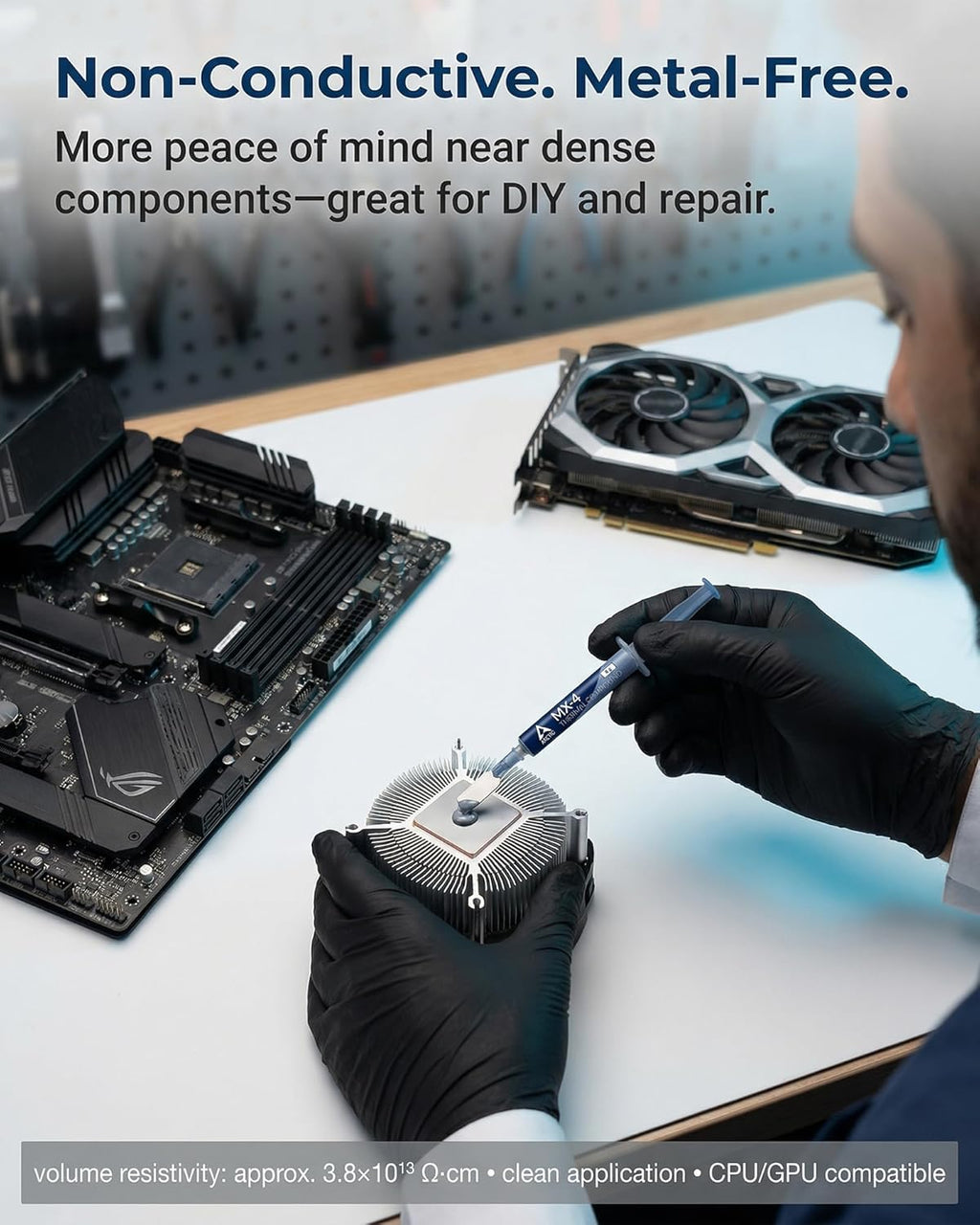 Thermal Paste, CPU Thermal Paste 4g Syringe, Thermal Compound/Thermal Grease TIM, Non-Conductive Metal-Free CPU Paste for Desktop & Laptop, GPU Thermal Paste for Graphics Card & Console