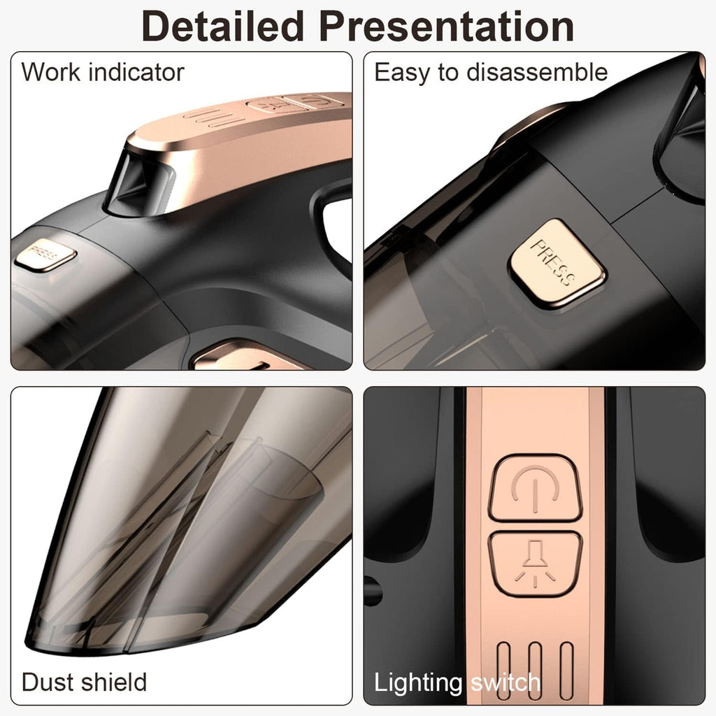 Car Vacuum Cleaner 7000PA 106W 12V Car Vacuum with LED Light Low Noise Wet and Dry Use Auto Vacuum Cleaner with 16.4FT(5M) Cord and Carrying Bag for All Vehicles