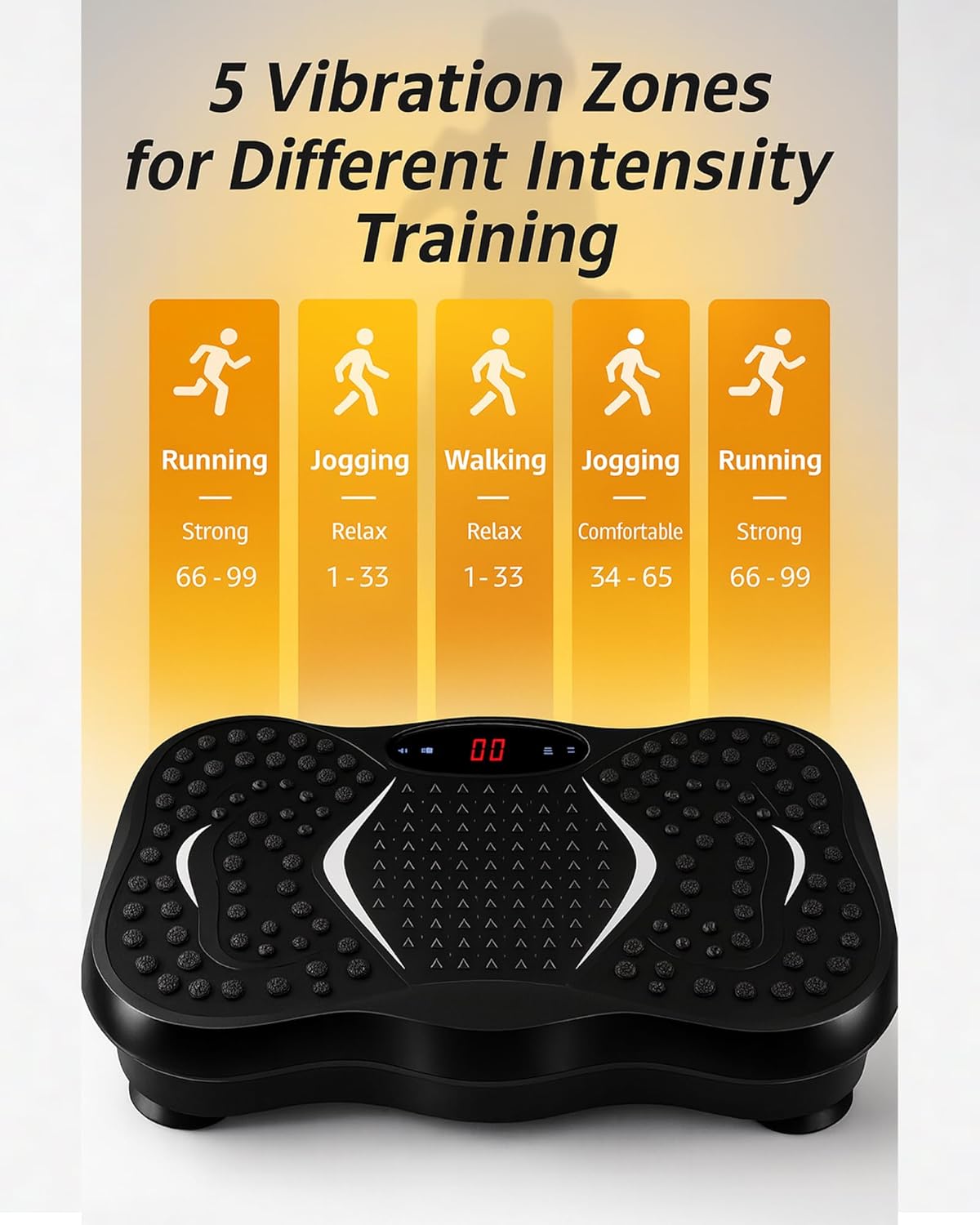 Vibration Plate Exercise Machine, Up to 200 Levels 180W Motor & Vibration Machine & Vibration Platform for Whole Body Vibration 120 kg Capacity | Resistance Bands | Quiet & Compact