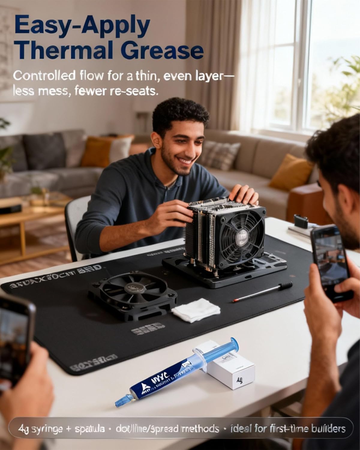 Thermal Paste, CPU Thermal Paste 4g Syringe, Thermal Compound/Thermal Grease TIM, Non-Conductive Metal-Free CPU Paste for Desktop & Laptop, GPU Thermal Paste for Graphics Card & Console