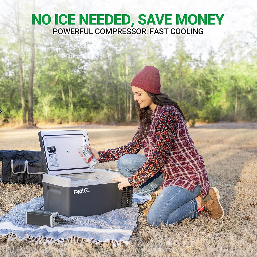 F40C4TMP 12 Volt Refrigerator, 20 Quart(18L) Portable Freezer, 12V Car Fridge(-8℉~50℉), Compressor Cooler for Camping, Road Trip, Travel, Van, Truck, RV, Boat, Outdoor, Home, 12/24V DC & 100~240V AC