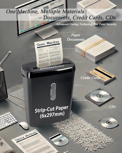 12L Paper Shredder Document Shredder 8-Sheet Securely Shreds Documents, Credit Cards, and CDs High-Performance Office Shredder Privacy Protection and Efficiency Booster