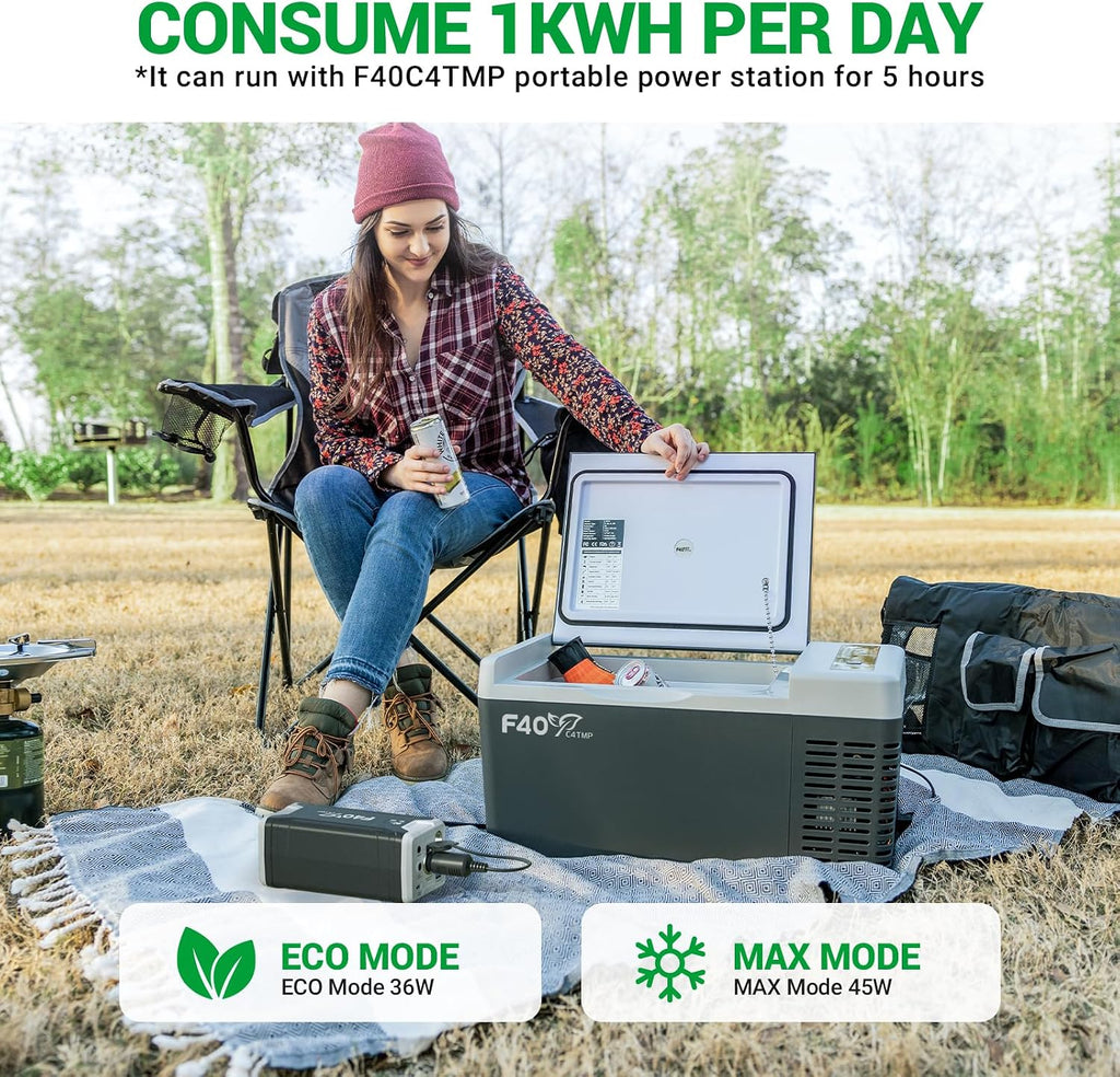 F40C4TMP 12 Volt Refrigerator, 20 Quart(18L) Portable Freezer, 12V Car Fridge(-8℉~50℉), Compressor Cooler for Camping, Road Trip, Travel, Van, Truck, RV, Boat, Outdoor, Home, 12/24V DC & 100~240V AC