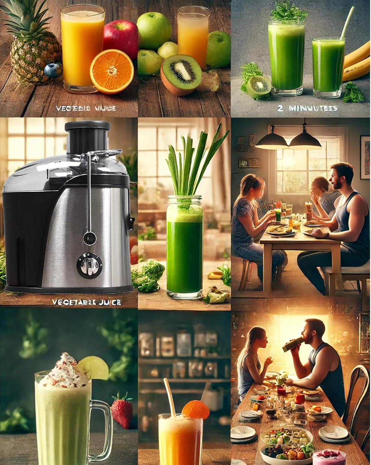 Juicer Machine, High-Efficiency 800W Multi-Speed Mini Juicer Quick Fruit and Vegetable Juicing for Healthy Lifestyle, Easy to Clean, Stainless Steel, BPA-free (Black)